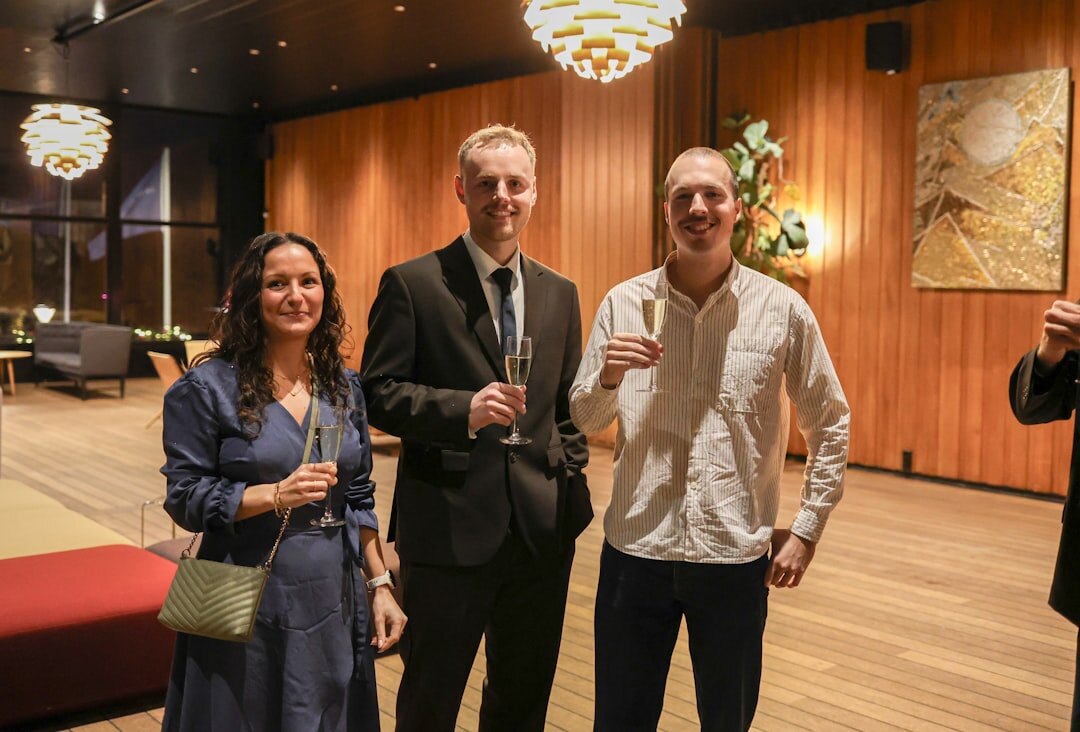 Danish business professionals networking at an event